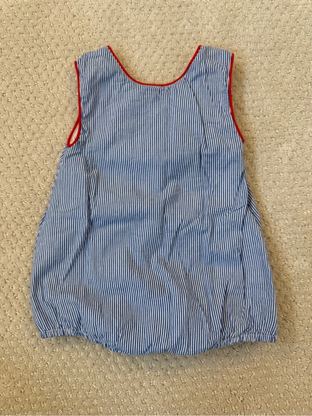 Blue Stripe Tugboat Bubble Romper by Lil Cactus